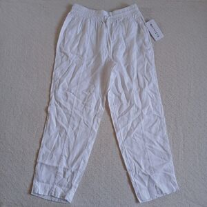 athleta ♡ retreat linen ankle pant white